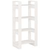 vidaXL Libreria/Divisorio Bianco 60x35x125 cm Legno Massello