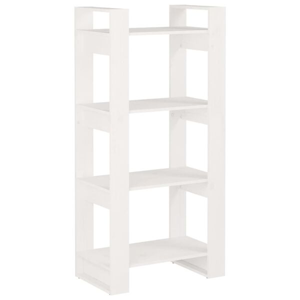 vidaXL Libreria/Divisorio Bianco 60x35x125 cm Legno Massello