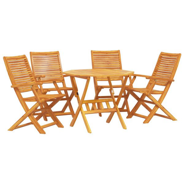 vidaXL Set da Pranzo per Giardino 5 pcs Marrone