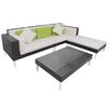 vidaXL Set Divani da Giardino 4 pz con Cuscini in Polyrattan Nero