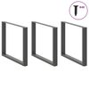 vidaXL Gambe per tavolo da pranzo a forma di U 3 pz Antracite 100x(72-73) cm Acciaio