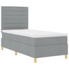 vidaXL Letto a molle con materasso Grigio chiaro 90 x 200 cm Tessuto