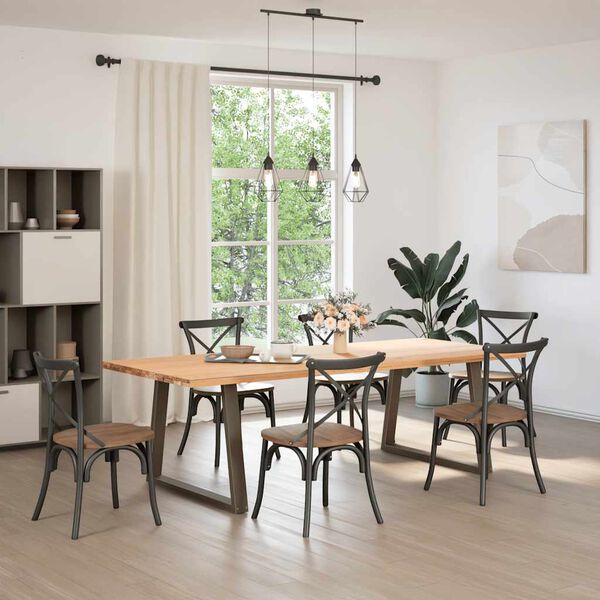 vidaXL Gambe per tavolo da pranzo a forma di V 2 pz in acciaio naturale 100x(72-73,3) cm