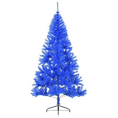 vidaXL Albero di Natale Artificiale a Metà con Supporto Blu 180 cm PVC
