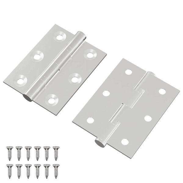 vidaXL Cerniera 2 pcs Argento 50 x 38 x 1,3 mm Acciaio