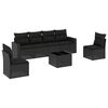 vidaXL Set Divani da Giardino con Cuscini 7pz Nero Polyrattan