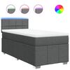 vidaXL Giroletto a Molle con Materasso Grigio Scuro 80x200 cm Tessuto
