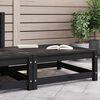 vidaXL Poggiapiedi da Giardino 70x70x30 cm Nero Legno Massello di Pino