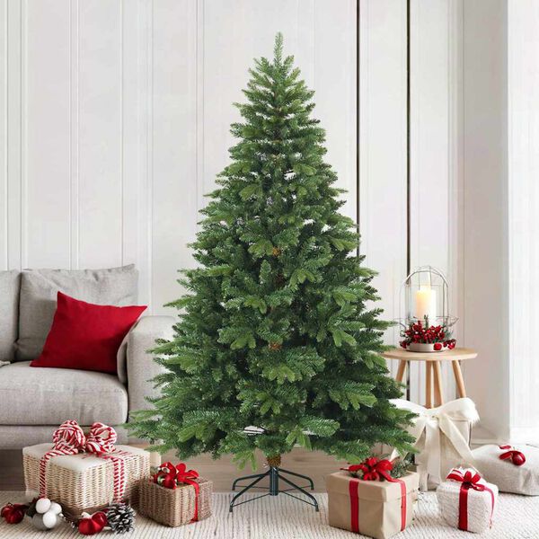 vidaXL Albero di Natale Artificiale con Rami Pieghevoli Verde 180 cm