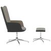 vidaXL Sedia Relax con Sgabello Grigio Chiaro in Velluto e PVC