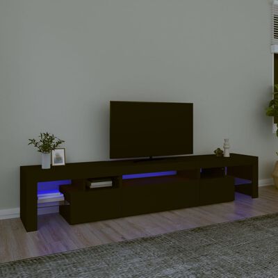vidaXL Mobile Porta TV con Luci LED Nero 215x36,5x40 cm