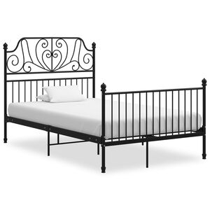 vidaXL Giroletto Nero in Metallo 120x200 cm