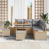 vidaXL Set Divano da Giardino con cuscino 8 pcs Beige Poly Rattan