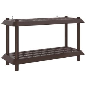 vidaXL Unit&agrave; di scaffalatura 2 livelli 100 x 40 x 55,5 cm PP Marrone