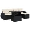 vidaXL Set Divano da Giardino 6 pz con Cuscini Nero in Polyrattan