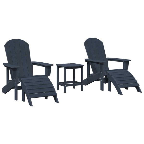 vidaXL Mobili da lounge da giardino 3 pcs Navy 38 x 38 x 46cm Plastica