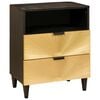 vidaXL Comodino Nero e Oro 50 x 33 x 62 cm Legno ingegnerizzato