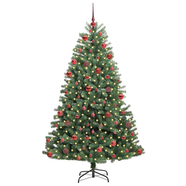 vidaXL Albero di Natale Artificiale con Rami Pieghevoli Verde 180 cm