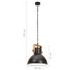 vidaXL Lampada a Sospensione Industriale 25 W Nera Rotonda 30 cm E27