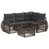vidaXL Set Divano da Giardino 5 pz Grigio e Grigio Scuro polyrattan