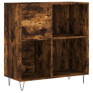 vidaXL Mobile Porta Dischi Rovere Fumo 84,5x38x89 cm Legno Multistrato
