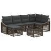 vidaXL Set Divano da Giardino 7 pz Grigio polyrattan
