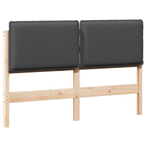 vidaXL Testiera imbottita Grigio Naturale e Scuro 140 cm Pino massello