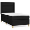 vidaXL Giroletto a Molle con Materasso Nero 90x190 cm in Tessuto