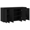vidaXL Credenza Rovere Nero 135 x 41 x 75 cm Legno multistrato