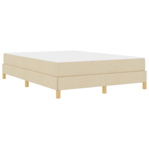 vidaXL Letto a molle con materasso Crema 140 x 190 cm Tessuto