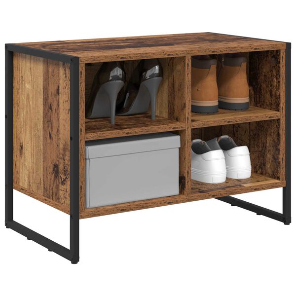 vidaXL Mobile per scarpe Legno vecchio 60 x 35 x 44 cm
