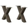 vidaXL Gambe per Tavolino da Caff&egrave; a Forma di X 2 pz Acciaio Naturale 60x(42-43) cm Acciaio