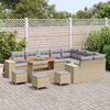 vidaXL Set Divano da Giardino con cuscino 13 pcs Beige polyrattan