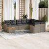 vidaXL Set Divano da Giardino 10 pz con Cuscini Grigio in Polyrattan