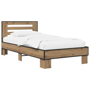 vidaXL Struttura letto con testata Rovere Artigianale 80 x 200 cm