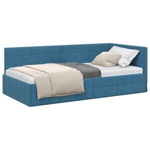 vidaXL Cornice del letto ad angolo Blu 90 x 200 cm Velluto
