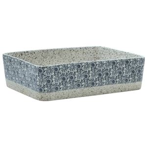 vidaXL Lavabo Appoggio Grigio e Blu Rettangolare 46x35,5x13cm Ceramica