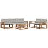 vidaXL Set di divani da esterno 6 pcs Grigio Naturale e Chiaro