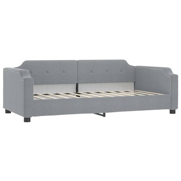 vidaXL Divano Letto con Materasso Grigio Chiaro 90x200 cm in Tessuto
