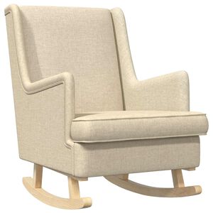 vidaXL Sedia a dondolo Crema 62 x 80 x 85 cm Tessuto