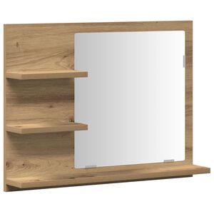 vidaXL Armadietto a Specchio da Bagno Rovere Artigianale 60x10,5x45 cm