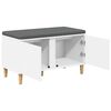 vidaXL Panca per ingresso con cuscino con porta Bianco 80 x 38 x 46 cm