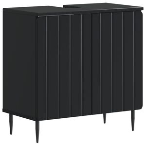 vidaXL Armadio per Lavabo da Bagno ZWOLLE Nero 59,5 x 31,5 x 59 cm
