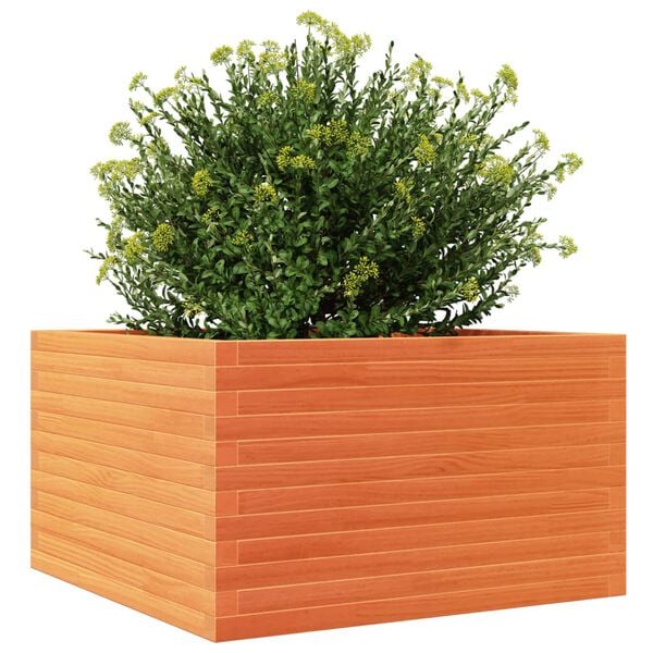 vidaXL Fioriera Giardino Marrone Cera 80x80x46 cm Legno Massello Pino