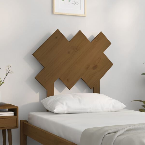 vidaXL Testiera per Letto Ambra 72,5x3x81 cm in Legno Massello di Pino