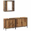 vidaXL Set di mobili per il bagno 3 pcs Marrone Legno multistrato