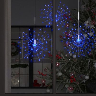 vidaXL Luci di Natale Fuochi d'Artificio Blu 20 cm 1400 LED