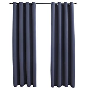 vidaXL Tende Oscuranti con Anelli in Metallo 2 pz Antracite 140x175 cm