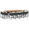 vidaXL Set da Pranzo da Giardino 13pz con Cuscini Nero in Polyrattan