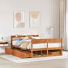 vidaXL Letto senza Materasso Marrone Cera 135x190 cm in Legno di Pino